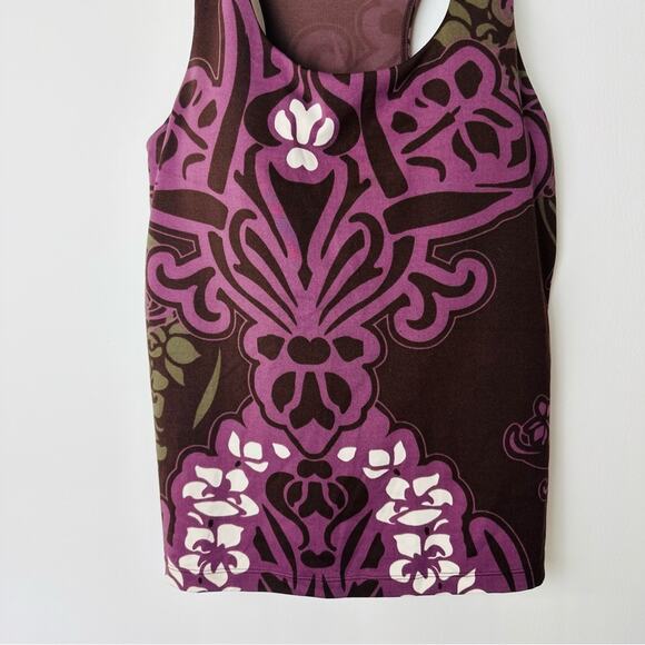 Athleta Floral Tank Top Racerback Built in Bra Athletic Purple Size 36B - Picture 4 of 7